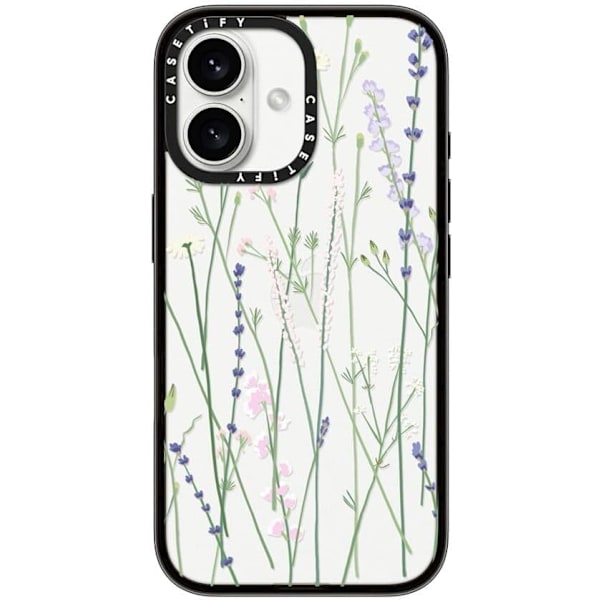 Kompakt iPhone 16 Pro Max Deksel [Lettvekt / 1,2 m 2X Militær Grad Fallbeskyttelse/Slank] - Kirsebær - Klar Svart Gigi Garden Florals iPhone 16
