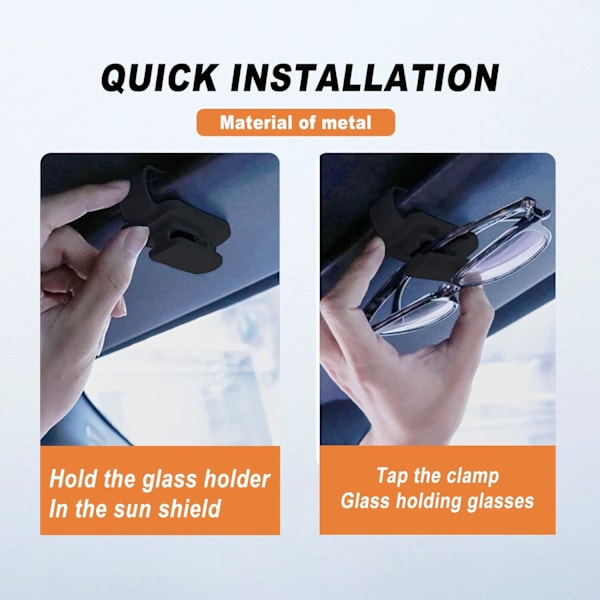 1 stk Solbriller Holder til Bil, Metal Bil Visir Solbriller Holder Klip, Billet Kort Klip Briller Montering, Bil Visir Tilbehør