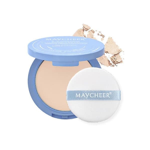 MAYCHEER Engelsk Version Mat Kompaktpudder, Langtidsholdbar Vandtæt Makeup Pudder 2 10g