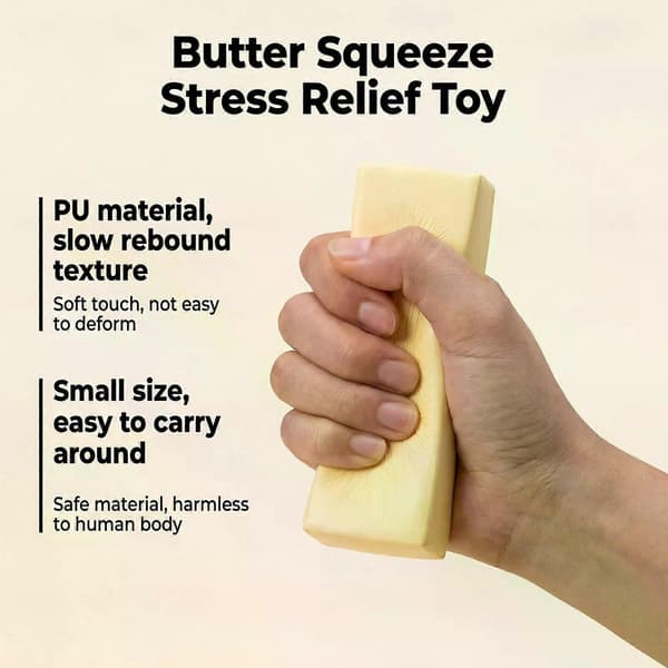 Smørbar Squishy Stresslegetøj, Langsomt-rebound Bærbart Klemme Fidget Legetøj Til Angstlindring 1PCS