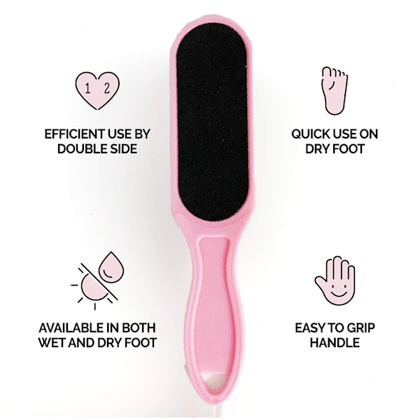 Emery Fodfil, Kolossal Dobbeltsidet Pedicureværktøj, Ergonomisk Design til Nemt Greb. Pink Oval