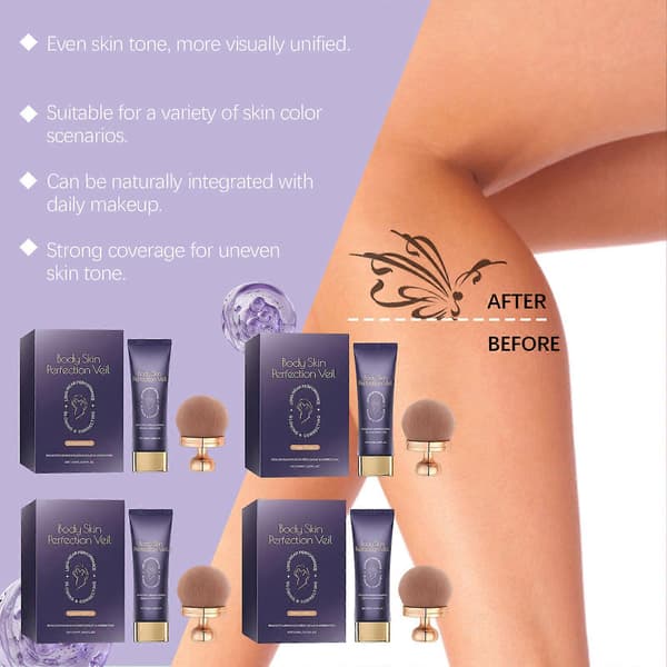 Vattentät Body Foundation Concealer – Långvarig Full Täckning Makeup för Jämn Hudton och Tatueringstäckning Natural