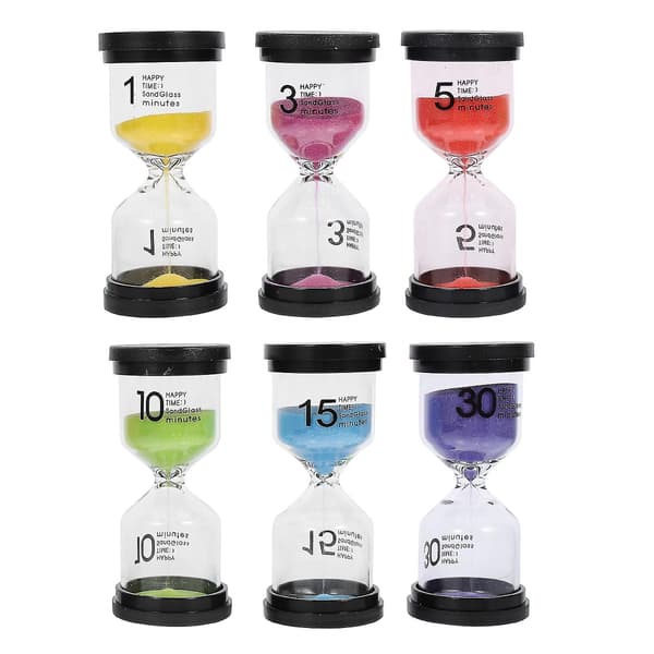 6 st timer barn kökstimer mini sandtimer sandklocka timer glas sandtimer klassrum sandtimer