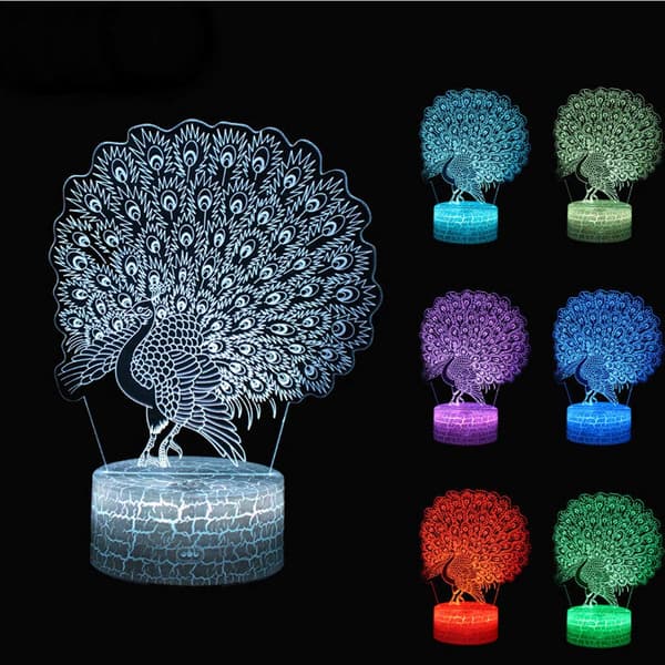 Specifikation: Varetype: 3D LED Natlampe Basismateriale: ABS Skiftetilstand: Trykafbryder Behandlingsproces: Lasergravering Lyslederplademateriale: Akryl