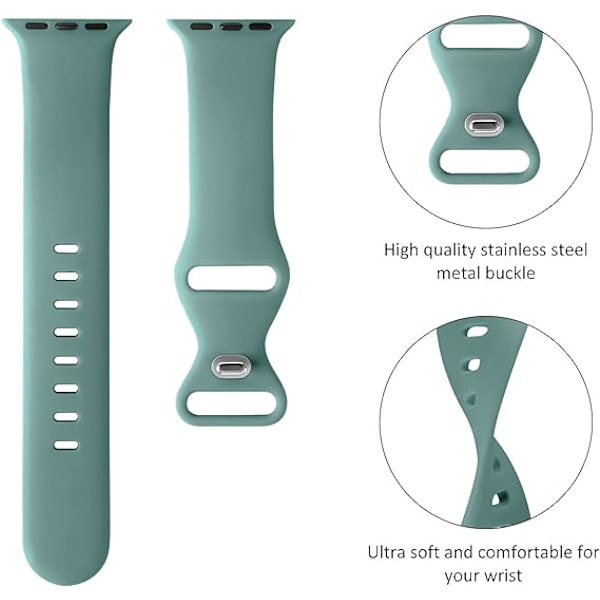 Remse Kompatible med Apple Watch 42mm 44mm 45mm 49mm, Udskiftning Blød Silikon Sport Tilbehør Rem Armbånd til Kvinder Mænd (Kaktus)