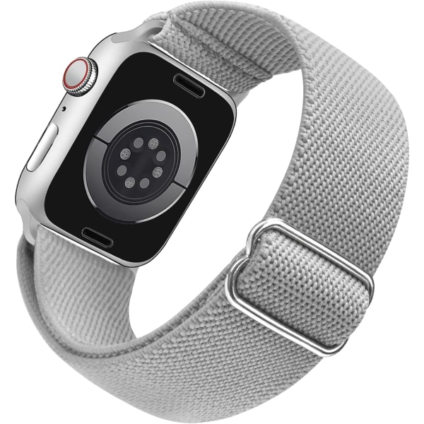 Stretchy Watch Band Compatible for Apple Watch Band 41mm 40mm 38mm Comfortable Adjustable Sport Band for Women Men - light gray