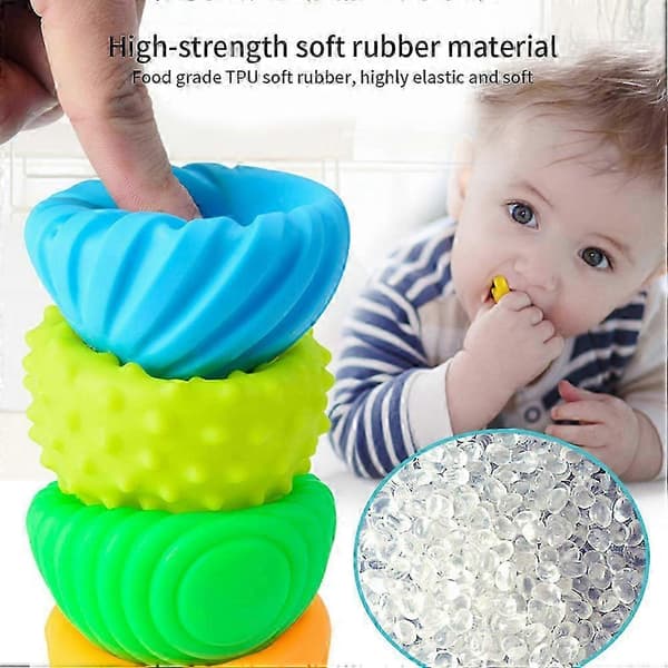 12 stk. Baby Sensorisk Legetøj Plastik Sensoriske Bolde Blødt Bold Sæt Multi Strukturerede Flerfarvede Sensoriske Bolde til Baby Børn