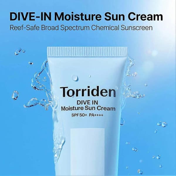 torriden Centella Solcreme SPF50+ til følsom hud og aknehud blue