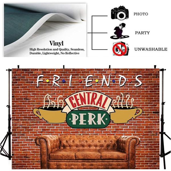 Punainen tiiliseinä sohva kahvila valokuva tausta retro pub aikuisten syntymäpäiväpallo juhlat tausta 80-luvun 90-luvun syntymäpäiväjuhlan koriste banneri 7x5ft
