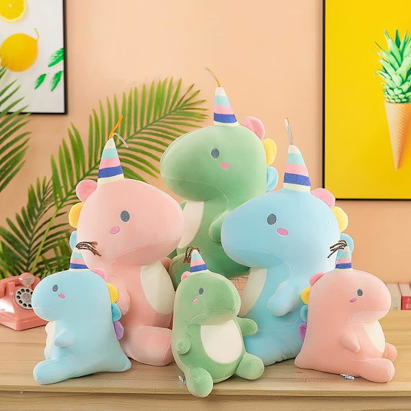 Söta plyschdjur dinosaurie plyschleksaker 11,8 tum mjuk plyschdocka Dino plyschdjur för barn presenter för pojkar flickor (blå, 11,8 tum/30 cm)