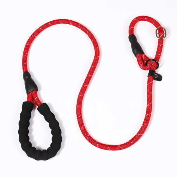 Slip Leash For Small Dogs/Puppy, Anti-Choking Training Leash Rope Leash With Reflective Threads-Red （2.0M）M(1.0）