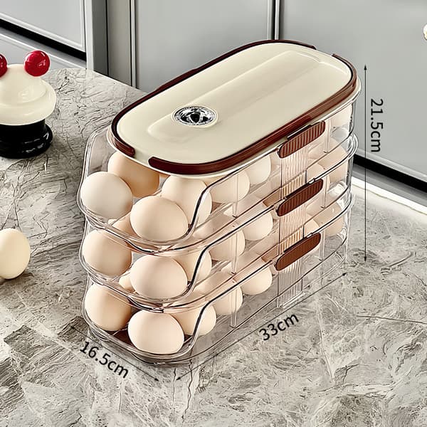 Egg Storage Box for Refrigerator - Large Capacity, Made of PET and PP.