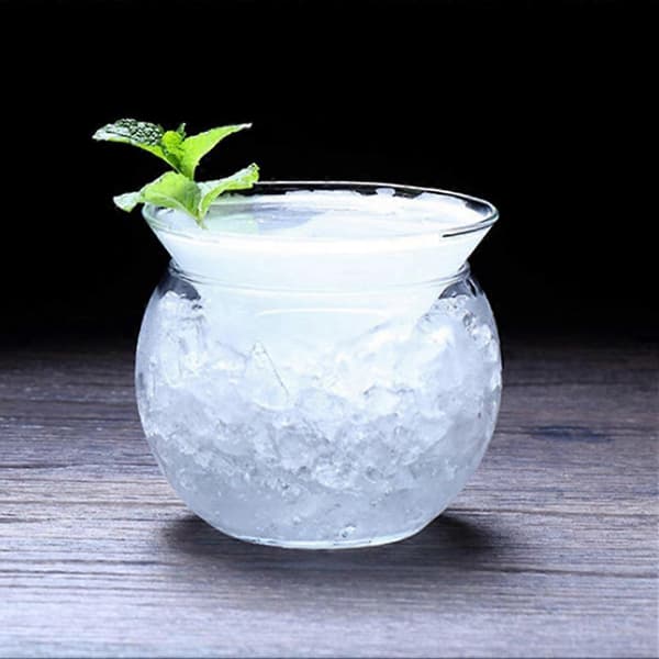 Sessile-lasinen molekyylicocktail-lasi, kolmiopohjainen jääcocktail-lasi, pallococktail-lasi Transparent