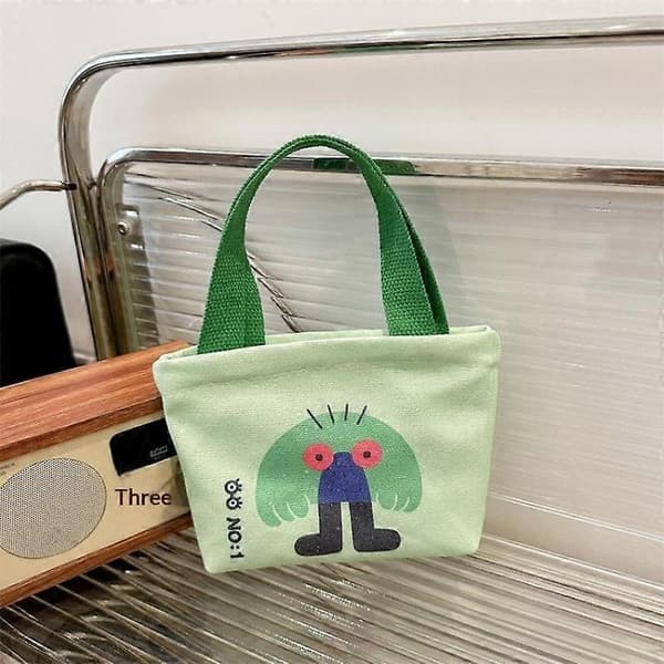 Lerretspose Koreansk Stil Små Vesker Dame Håndveske Mini Hånd Snackpose Lunsjpose green