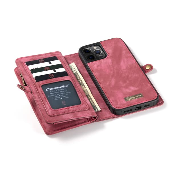 CaseMe 008 Series nahkakotelo, iPhone 12 Pro Max, punainen red