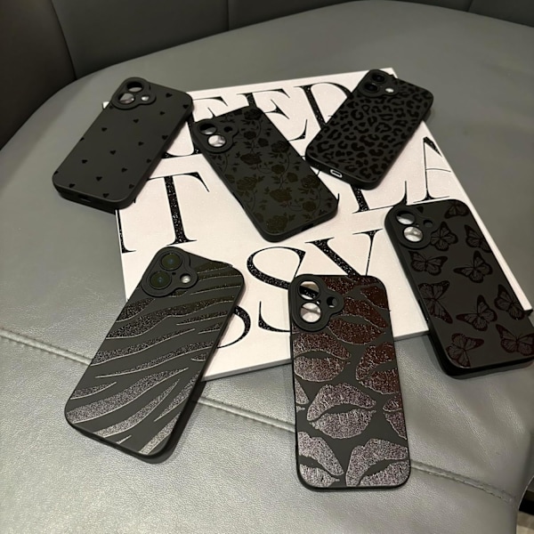 iPhone 16 Pro Max -kotelo 6,9 tuuman puhelimelle (2024), esteettinen sydänkuvioinen iPhone 16 Pro Max -kotelo naisille, tytöille ja miehille, silikoninen suojakuori iPhonelle Butterfly iPhone 7/8/SE