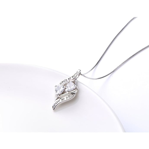 Halsband till mamma i sterlingsilver - Halsband till mamma och barn - Halsband med evig kärlek till mamma - Present till mors dag