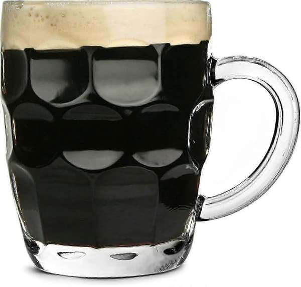 The Great British Pint Dimple Mug Set om 4 presentförpackade glaskrus 568 ml perfekt för ölälskare