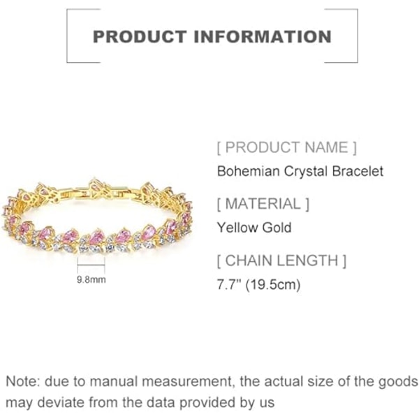 14K guld Bohemian Crystal Armband för kvinnor, Lyxig grenform Naturrosa Crystal Charm Armband, Modearmband Smycken Present till henne