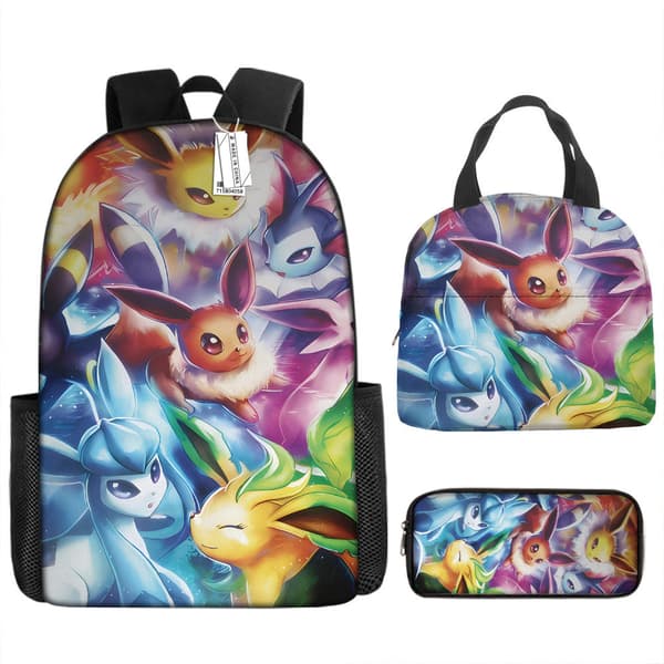 2025 Latest Model Pokémon Backpack Set Includes a School Bag, Lunch Bag, and Pencil Case