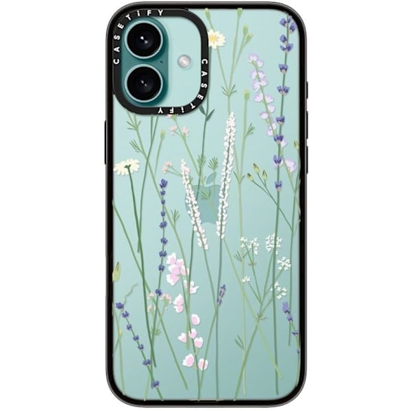 Kompakt iPhone 16 Pro Max Deksel [Lettvekt / 1,2 m 2X Militær Grad Fallbeskyttelse/Slank] - Kirsebær - Klar Svart Gigi Garden Florals iPhone 16 Plus