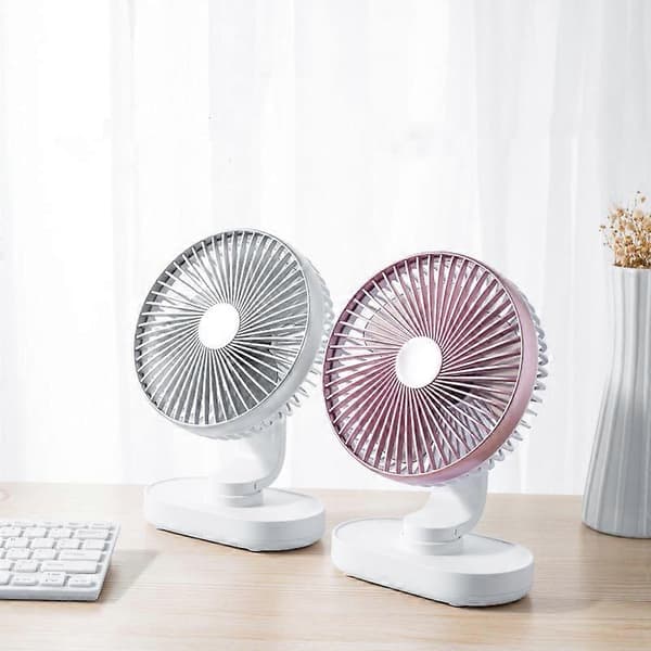 Stille ventilator, USB bordventilator, bærbar 4 hastigheder lille, hvid