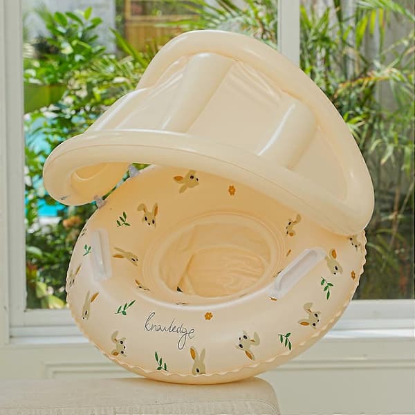 1st Bear & Rabbit Canopy Arm Float - Thickened Inflatable Pool Float for Summer, Beach, and Pool Rabbit