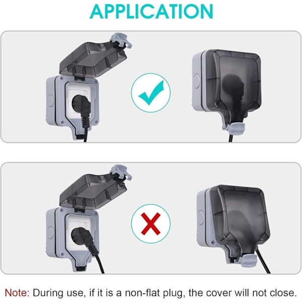 IP66 Waterproof Socket, Wall Outdoor Waterproof Socket, Dustproof Wall Socket Box for Indoor and Outdoor