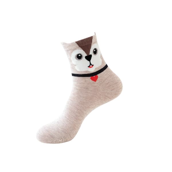 (Katte og hunde) 5 par elegante strømper til kvinder med dyremotiver