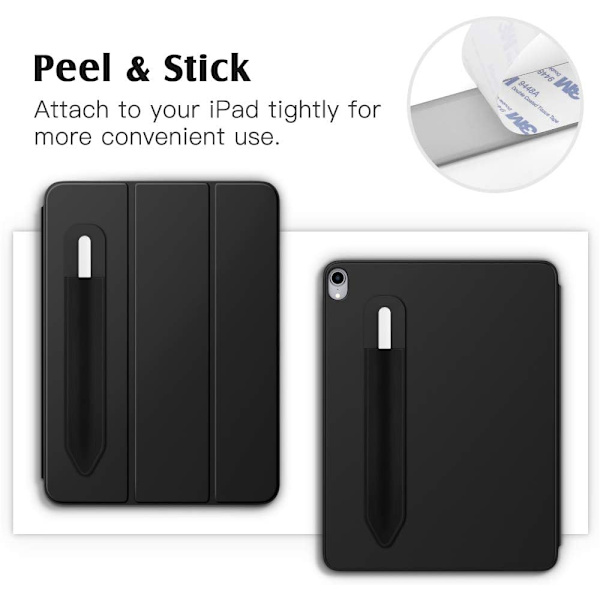 2 kpl yhteensopivaa Apple Pencil -koteloa - musta. Irrotettava joustava nahkatasku