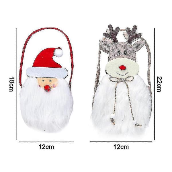 Julgodispåsar 2 st) Presentpåsar, 2 designer Jultomte, Älg Presentpåsar Julfest
