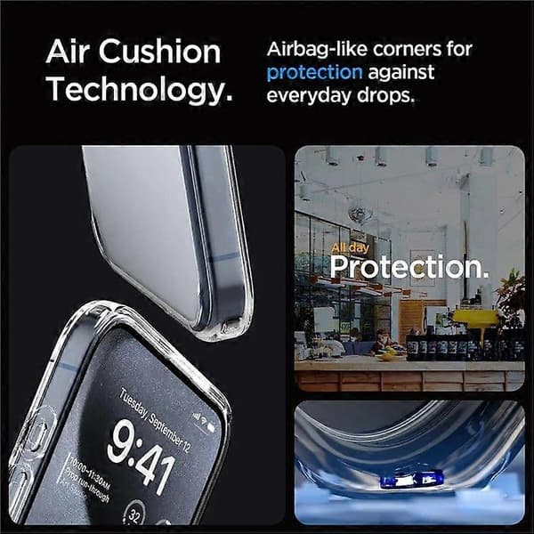 Transparent Phone Case for iPhone 14/13, 1.5mm, Shockproof TPU Back Cover
