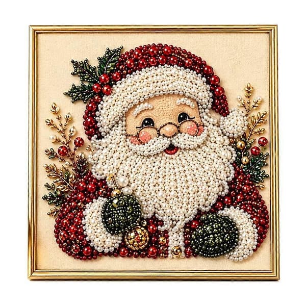 Gör-det-själv jul pärldiamantmålningskonstkit med ram 20*20cm E