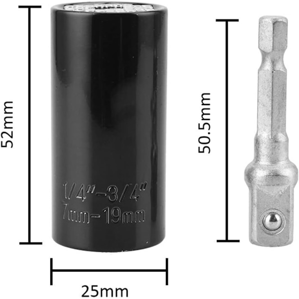 7-19mm Universal Nøglesæt Hoved Stikdåse Ratchet Bøsning Nøgle Magiske Håndværktøjer W/Adapter /Blå
