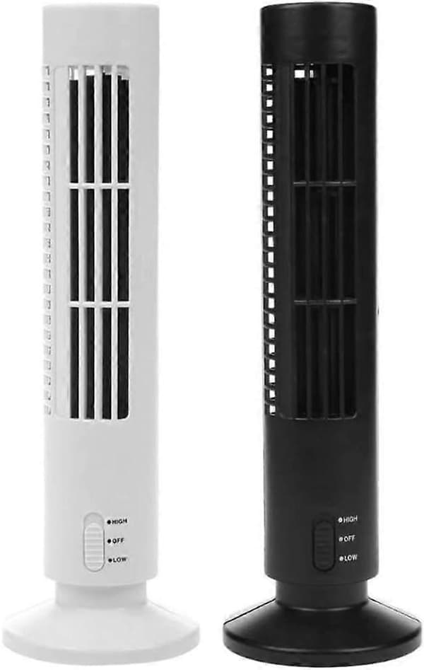 Tårnventilator Bladløst Design med Justerbar Luftstrøm, USB-køling til Kontor Soveværelse Skrivebord Hvid