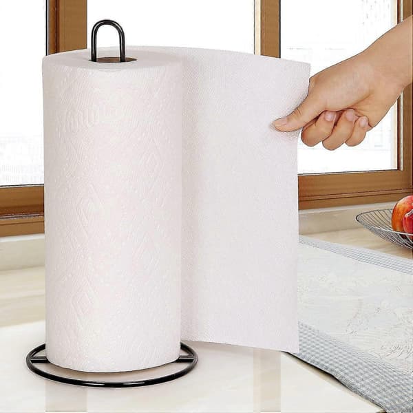 Frittstående rullholder, OBODING, papirhåndkleholder for standard og store ruller Svart