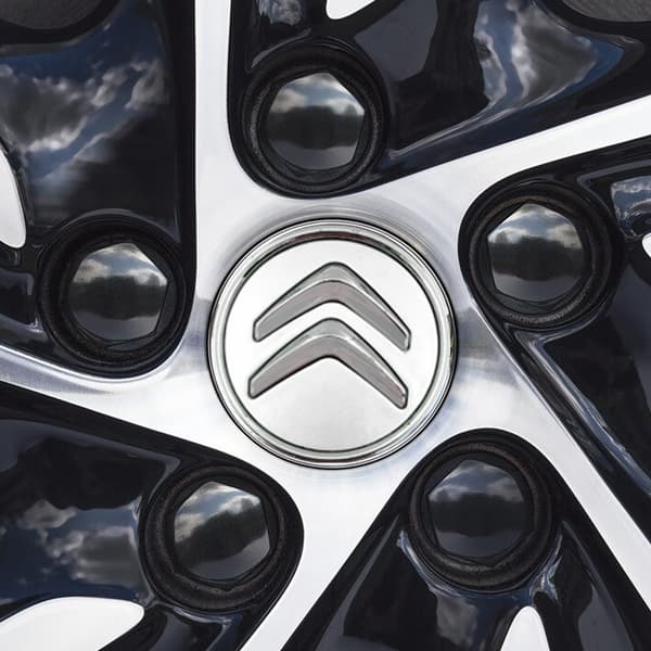 4-pak - Citroën Centerkapsler / Hjulkapsler Emblem - B 9 90 60mm - Silver