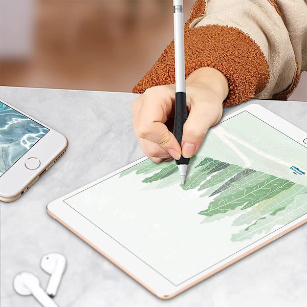 2 stk. silikoneetui kompatibel med Apple Pencil - kort sort+rød