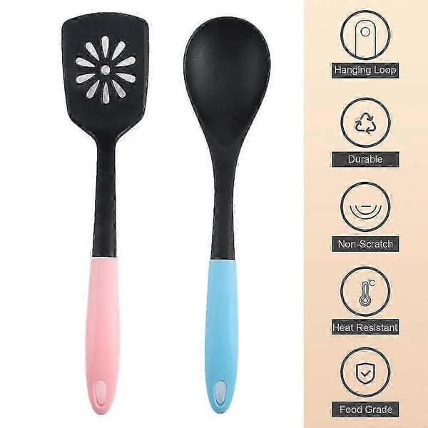 Non-Stick Nylon Köksredskapsset - Slitstark Stekspade & Sked för Enkel Matlagning & Begränsad Reptålighet
