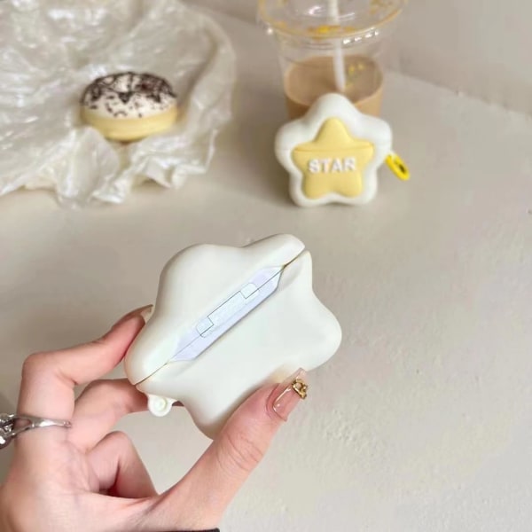 Cartoonfodral med nyckelring för Airpods 3, roligt 3D cool design silikonladdningsfodral skyddande fodral kompatibelt för Airpods 3 -StarYellow