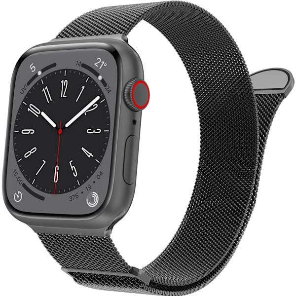 Kvinner og menn, rustfritt stål nettløkke magnetisk spenne erstatning for iWatch-bånd (45 mm / 44 mm / 42 mm / 49 mm, regnbue).