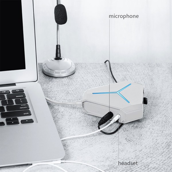 USB hub splitter ABS udvidelseshub interface bærbar computer U disk højhastighedsekspander-Børstet hvid USB2.0+ seks porte