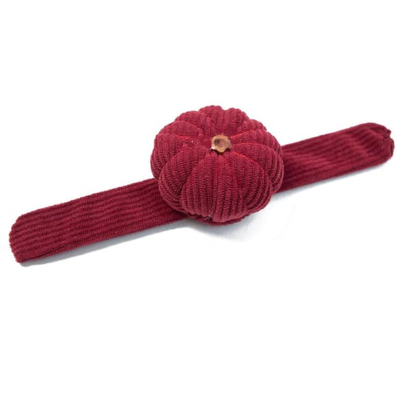 Håndledsnålepude med elastisk rem Græskar Nål til Syning Pude Nålepuder til Håndarbejde Sting DIY Håndværk mørkerød dark red