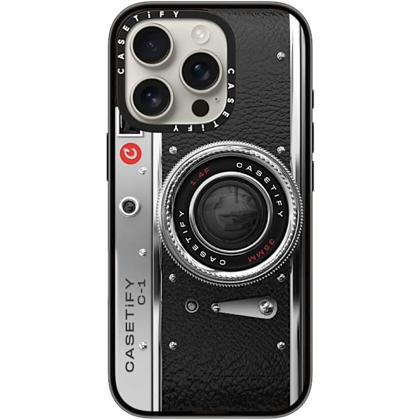 Kompakt iPhone 16 Pro Max-fodral [Lättviktigt / 4 fot 2X Militärklass Fallskydd / Smalt] - Körsbär - Klar Svart Camera Case - Classic iPhone 16 Pro