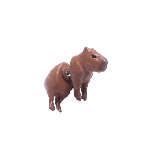 Håndmalte Capybara-øredobber 3D-printet 1 par Capybara-øredobber som gave til Capybara-elskere