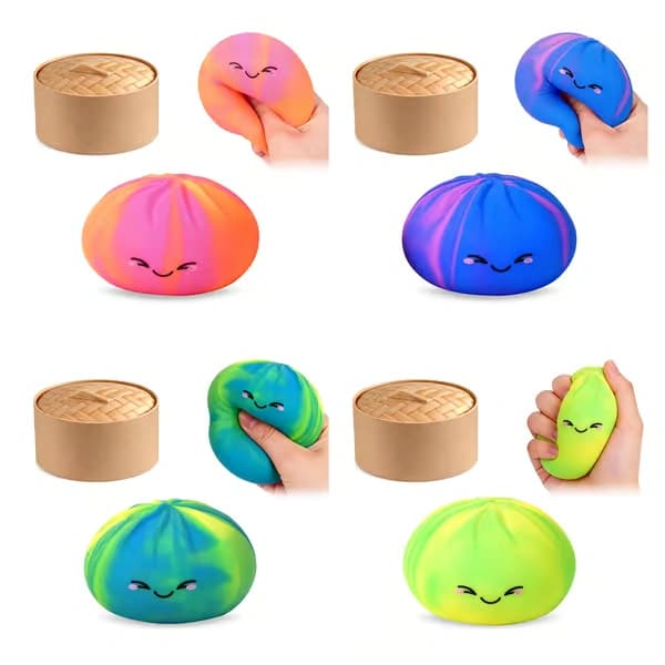 2026 Model Slow Rising Squeeze Toy — Soft, Stress-Relieving, Squeezable \"Steamed Bun\" — Sensory Calming Squeeze Bun Yellow-Green