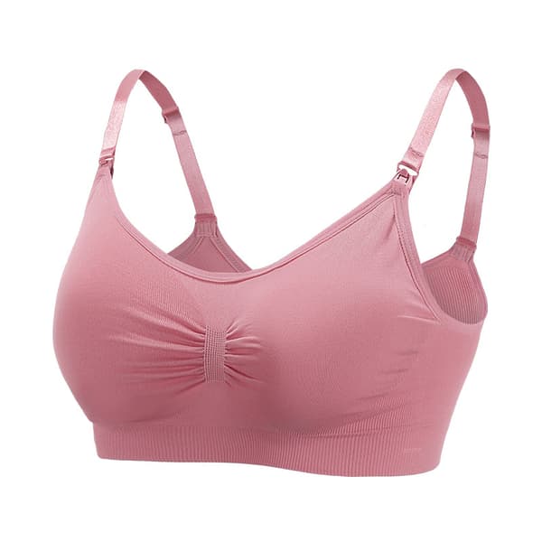 Højkvalitets bomuldsamme-bh'er til gravide, sømløse, store størrelser, åndbare, push-up rose pink