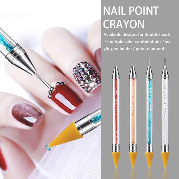 2 stk. Neglekunst Akryl Spot Drill Pen-Gul makeup