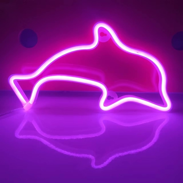 Delfin Neon Skilte, LED Lys Bord Dekoration, Piger Soveværelse Væg Dekor, Børns Fødselsdag Gave, Bryllup Festartikler Forretningsgaver Neon Skilte (Pink)