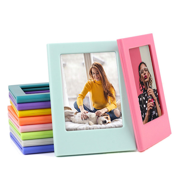 Farge tilfeldig -10 stk, 3-tommers magnetisk fotoramme selger kreativ DIY stadig skiftende kombinasjon plast -6,2*4,5 cm (indre side)